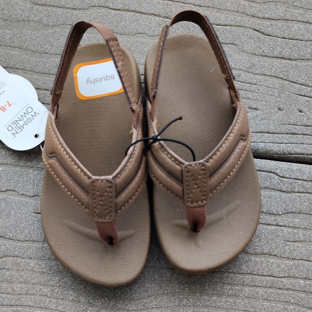 Kids Comfort Brown Flip Flop Sandals Size 7/8 Toddlers